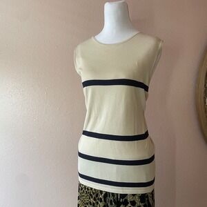 Vintage 90s Silk Minimal Striped Blouse